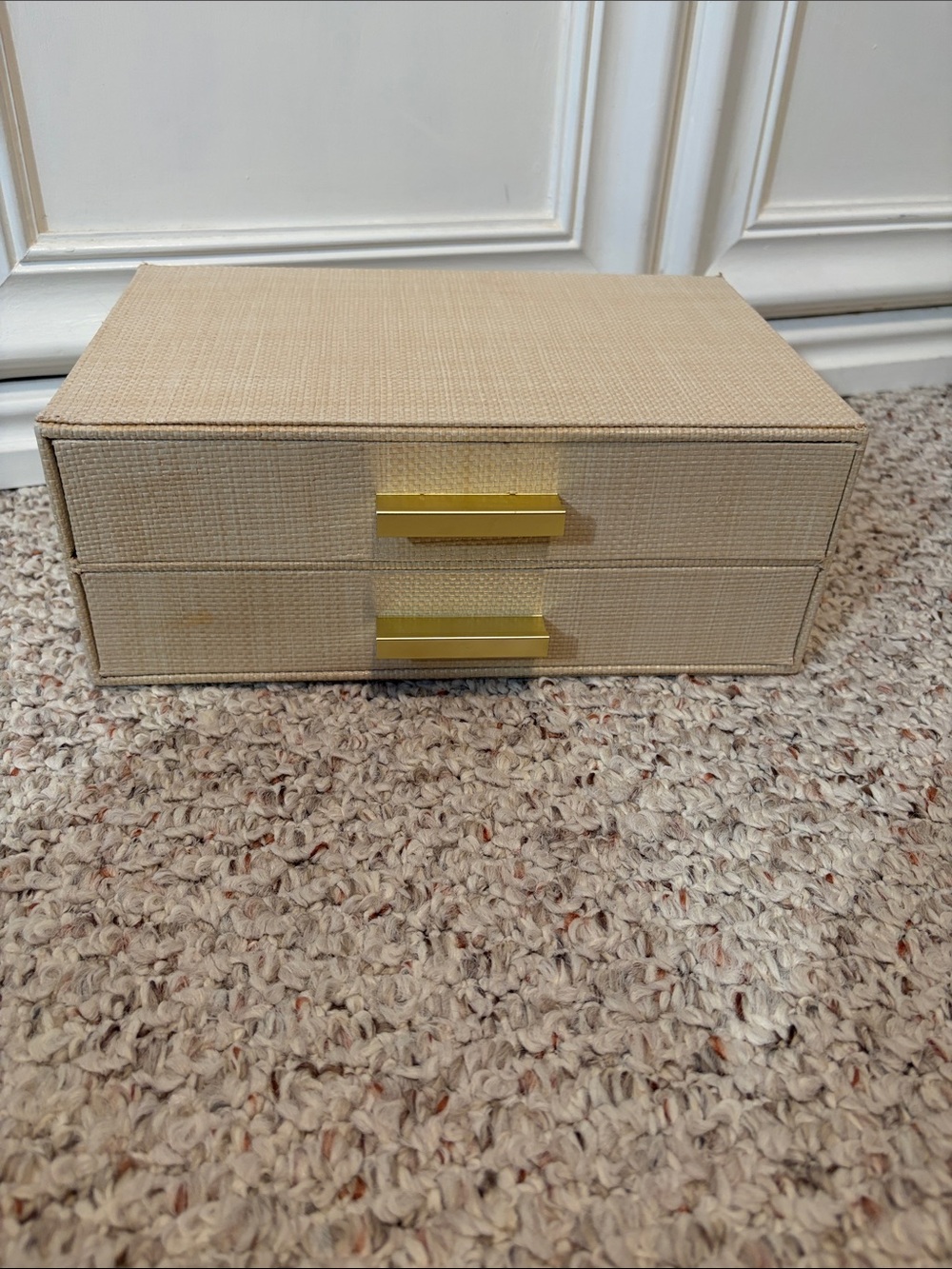 Target Beige Jewelry Organizer with Gold Handles